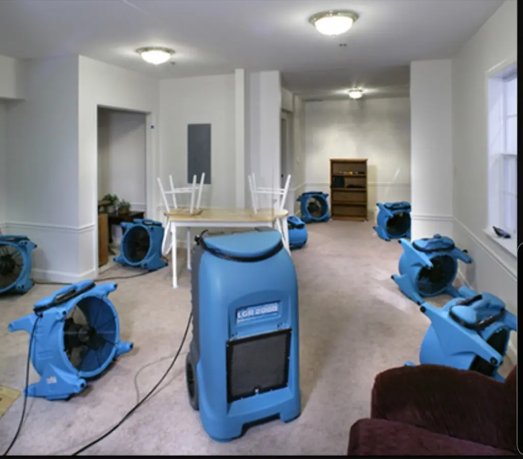 Air movers and dehumidifier setup for Water Extraction & Removal in Sun Lakes